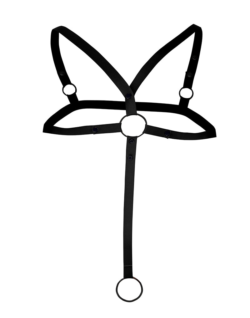 Cut4Men - C-Ring Imbracatura incrociata - Sottoveste - Nero-Erotiekvoordeel.nl