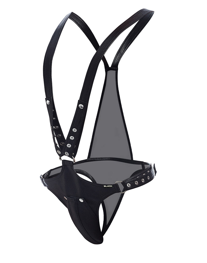 Cut4Men - Dungeon - Imbracatura full body effetto bagnato - Nero-Erotiekvoordeel.nl