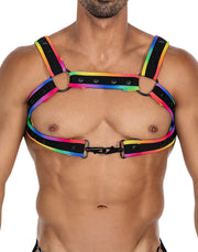 Cut4Men - Imbracatura - Neo - Nero/Arcobaleno-Erotiekvoordeel.nl