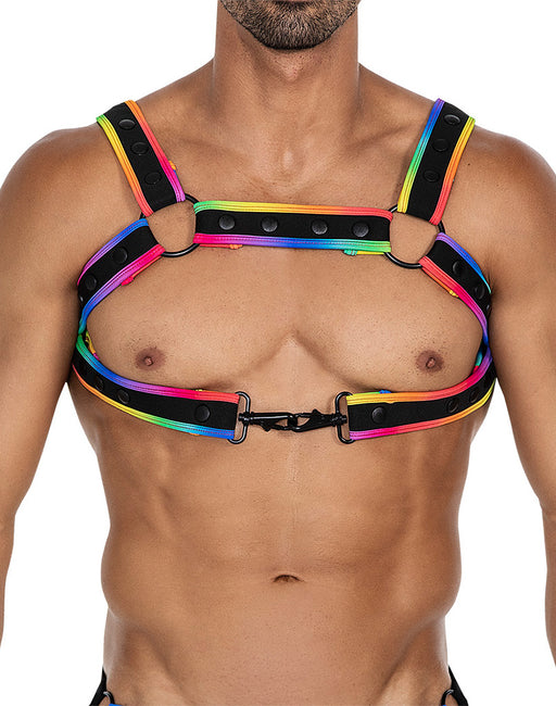 Cut4Men - Harness - Neo - Black/Rainbow-Erotiekvoordeel.nl