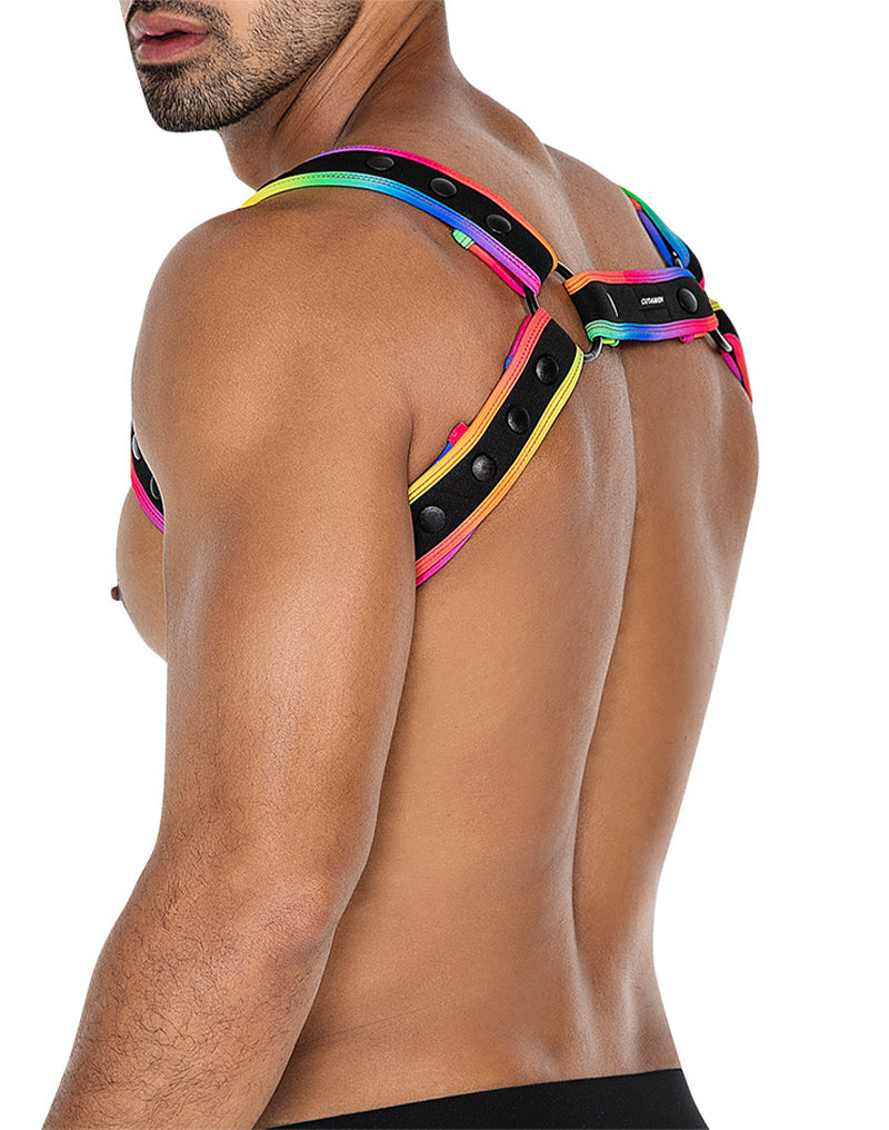 Cut4Men - Imbracatura - Imbracatura - Neo - Nero/Arcobaleno-Erotiekvoordeel.nl