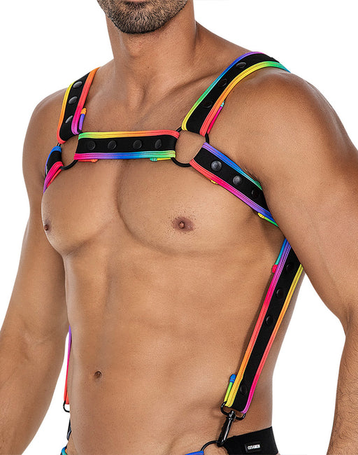 Cut4Men - Harness - Neo - Black/Rainbow-Erotiekvoordeel.nl
