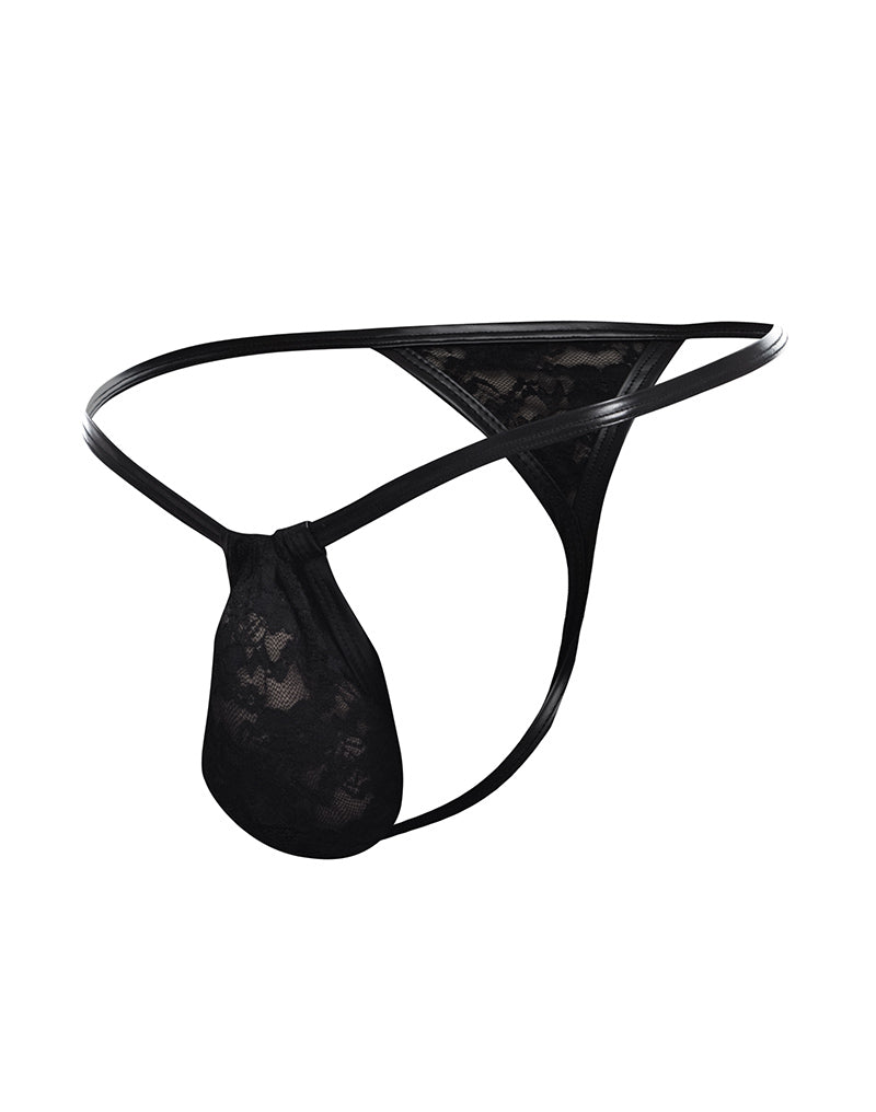 Cut4Men - Sexy Lace Men's G-String - Black-Erotiekvoordeel.nl