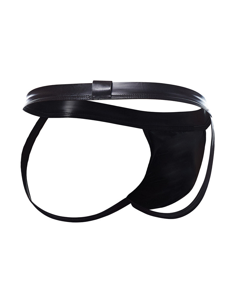 Cut4Men - Sexy Wetlook Jockstrap - Black-Erotiekvoordeel.nl