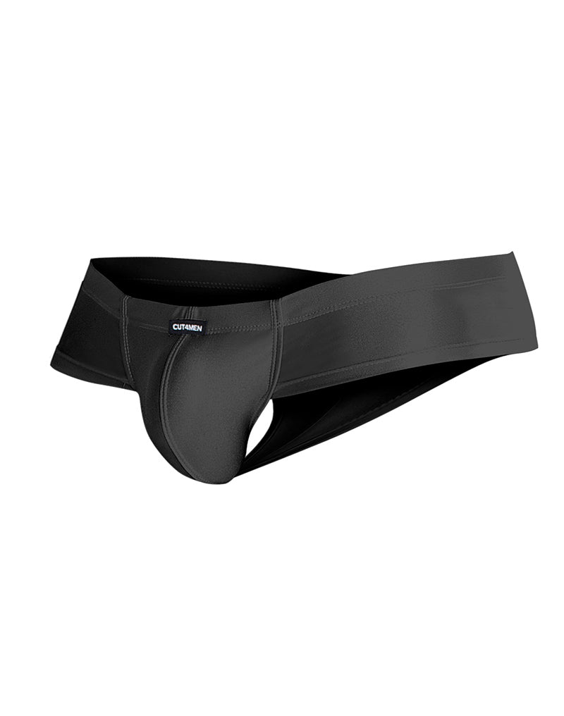 Cut4Men - Slip sexy hybride en spandex pour homme - Noir-Erotiekvoordeel.nl