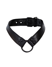 Cut4Men - Collier Wetlook avec lanière et cockring - Noir - Erotiekvoordeel.nl