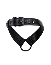Cut4Men - Collier Wetlook avec lanière et cockring - Noir - Erotiekvoordeel.nl