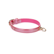 Liebe Seele - Lustre Rose - Lederen Collar met Leash - Parelmoer Roze met Gouden Hardware-Erotiekvoordeel.nl