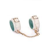 Liebe Seele - Boudoir Amor - Vegan Lederen handboeien - Wit met Gouden Hardware-Erotiekvoordeel.nl