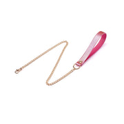 Liebe Seele - Lustre Rose - Lederen Collar met Leash - Parelmoer Roze met Gouden Hardware-Erotiekvoordeel.nl