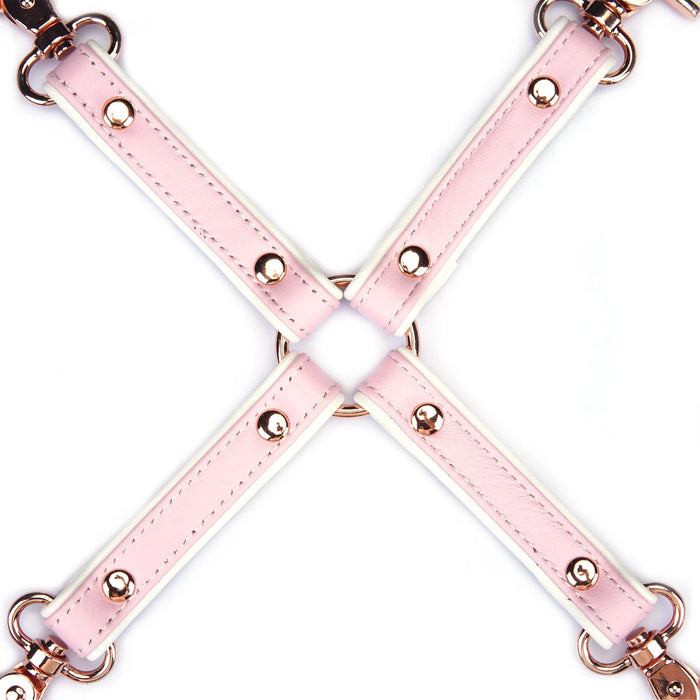 Liebe Seele - Fairy Collection - Exclusieve Lederen Hogtie - Roze/Wit-Erotiekvoordeel.nl