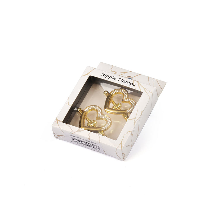 Liebe Seele - Tepelklemmen - Hartvormig met Strass Steentjes - Goud-Erotiekvoordeel.nl