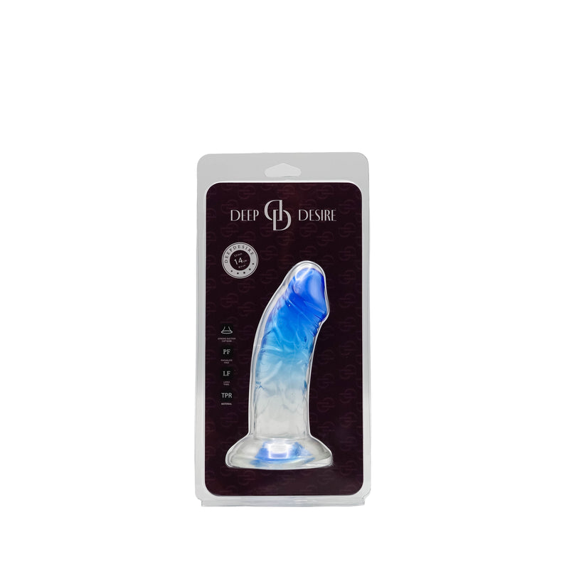 Deep Desire - Dildo - Sztuczny Kauczuk - 15 Cm - Przezroczysty/Niebieski-Erotiekvoordeel.nl
