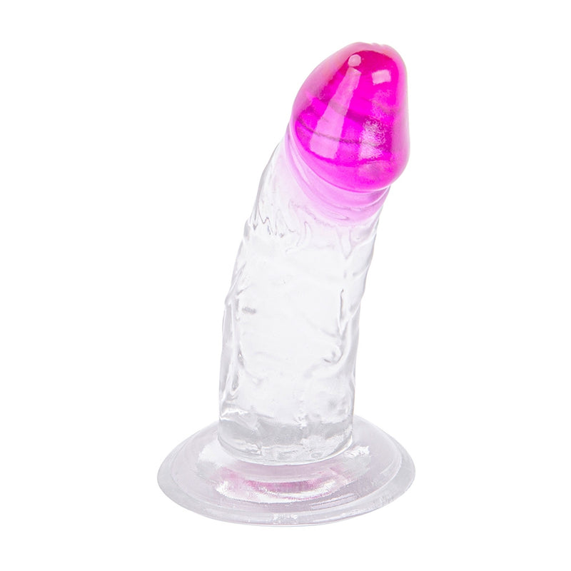 Deep Desire - Dildo - Synthetic Rubber - 15 cm - Transparent/Pink-Erotiekvoordeel.nl