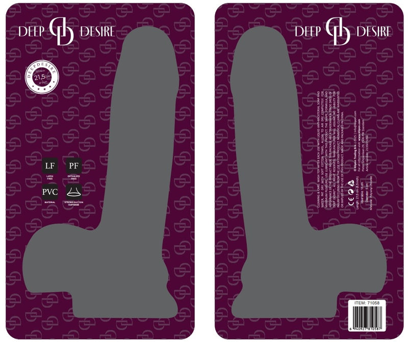Deep Desire - Gode à ventouse - PVC - 21,5 cm - Teint clair-Erotiekvoordeel.nl