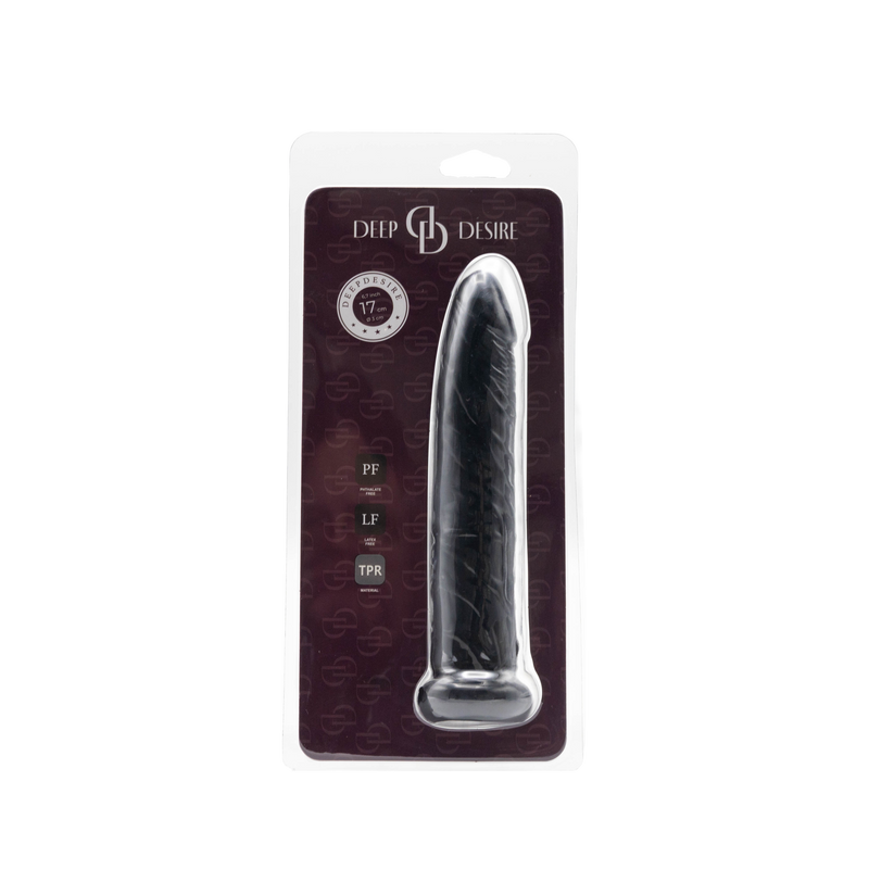 Deep Desire - Dildo Bez Moszny - 17 Cm - TPR - Czarne-Erotiekvoordeel.nl