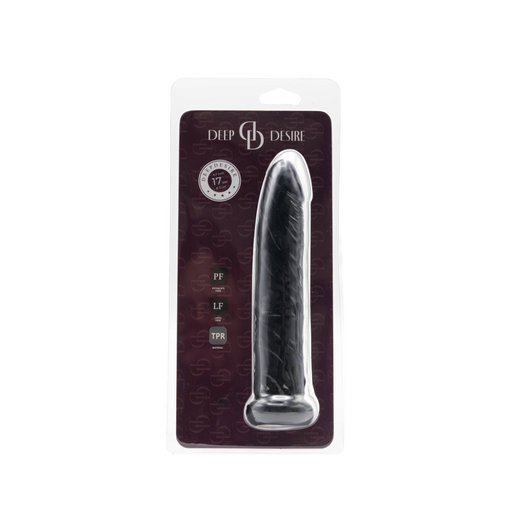 Deep Desire - Dildo without Scrotum - 17 cm - TPR - Black-Erotiekvoordeel.nl