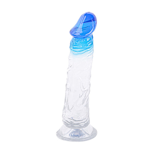 Deep Desire - Transparent Dildo - TPR - 22 cm - Transparent/Blue-Erotiekvoordeel.nl