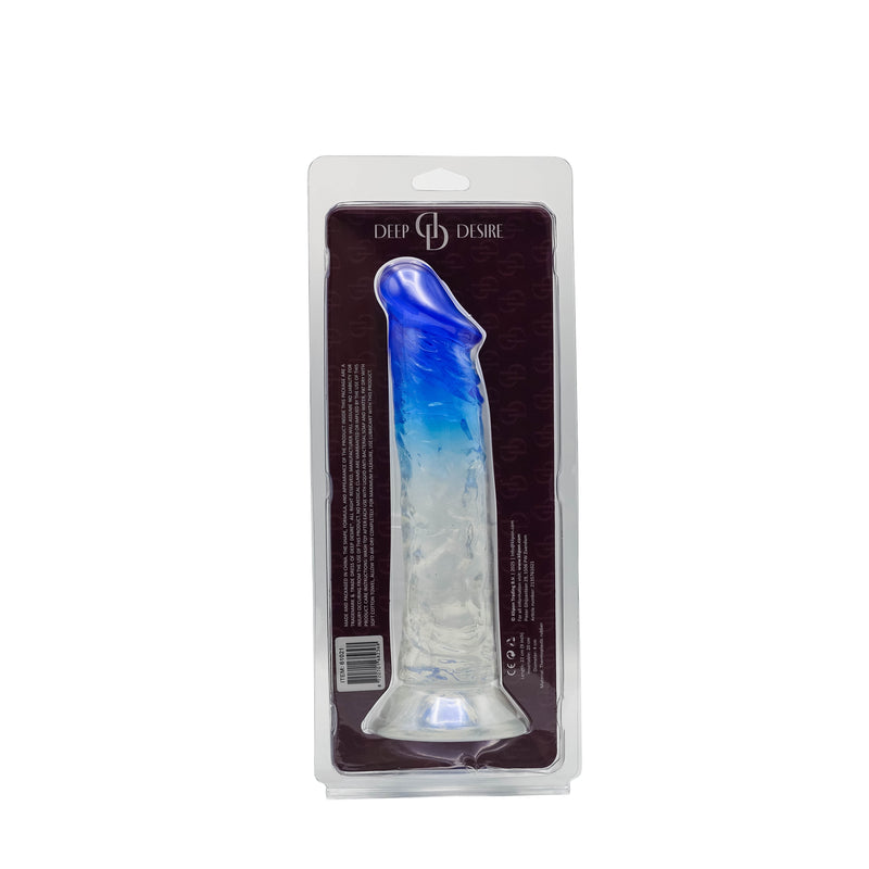 Deep Desire - Transparent Dildo - TPR - 22 cm - Transparent/Blue-Erotiekvoordeel.nl