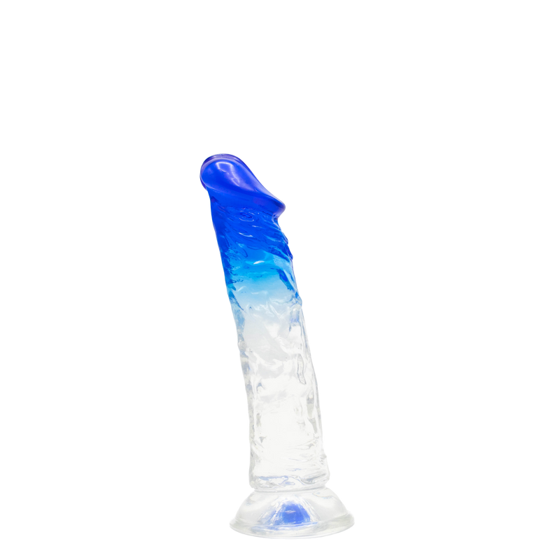 Deep Desire - Transparent Dildo - TPR - 22 cm - Transparent/Blue-Erotiekvoordeel.nl