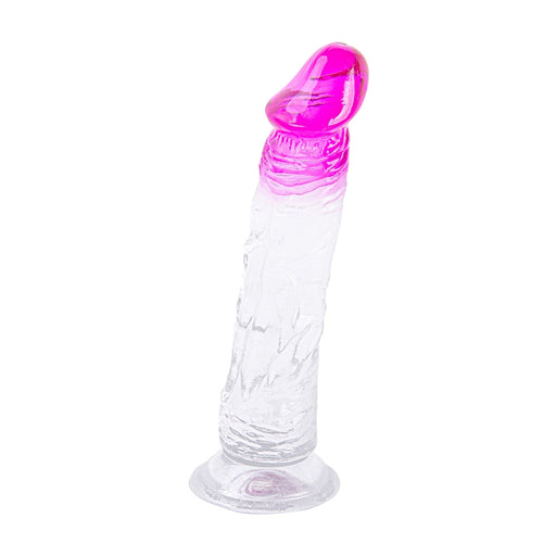 Deep Desire - Transparent Dildo - TPR - 22 cm - Transparent/Pink-Erotiekvoordeel.nl