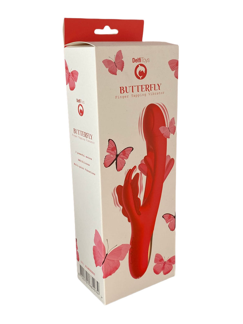 Delfi Toys - Butterfly Finger Tapping Tarzan Vibrator - Roze-Erotiekvoordeel.nl
