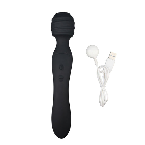 Didi - Vibratore a bacchetta Ultimate a doppia estremità - Utilizzabile su entrambi i lati - Nero - Erotiekvoordeel.nl
