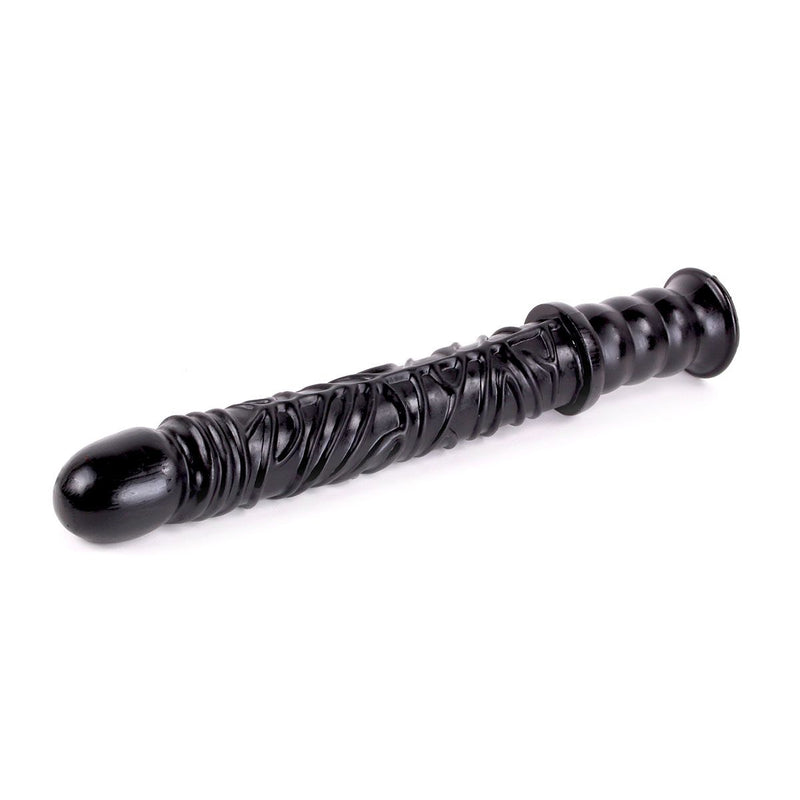 Dinoo - Damocles - XXL-Dildo mit Griff - 42,5 x 4,5 cm - Schwarz - Erotiekvoordeel.nl