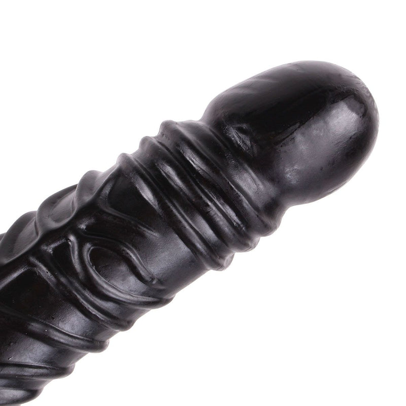 Dinoo - Damocles - XXL-Dildo mit Griff - 42,5 x 4,5 cm - Schwarz-Erotiekvoordeel.nl