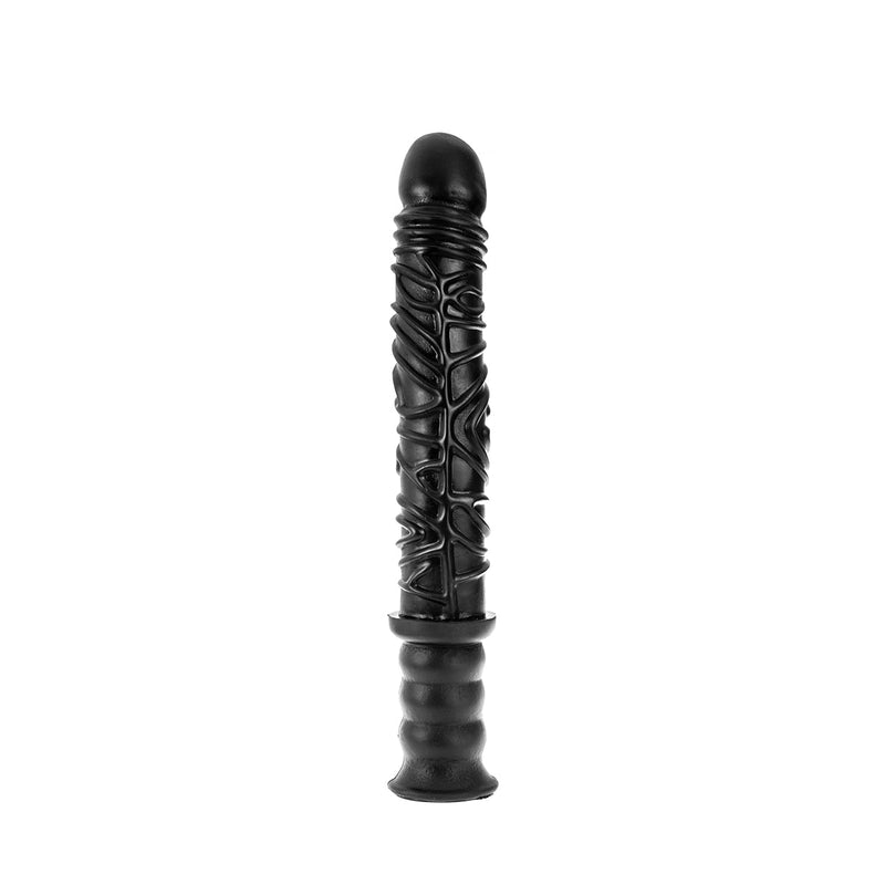 Dinoo - Damocles - XXL-Dildo mit Griff - 42,5 x 4,5 cm - Schwarz - Erotiekvoordeel.nl
