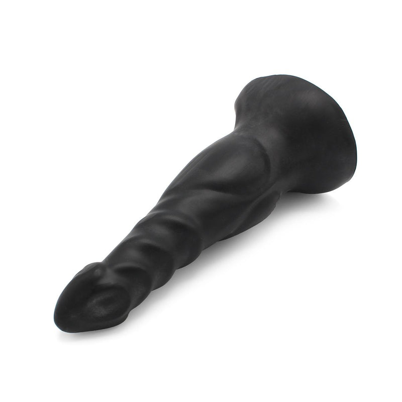 Dinoo - XXL Anaal Dildo - Amorino - 25.5 x 7.4 cm - TPE - Zwart-Erotiekvoordeel.nl