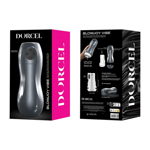 Dorcel - Blowjoy Vibe - Vibrating Masturbator - Grey-Erotiekvoordeel.nl