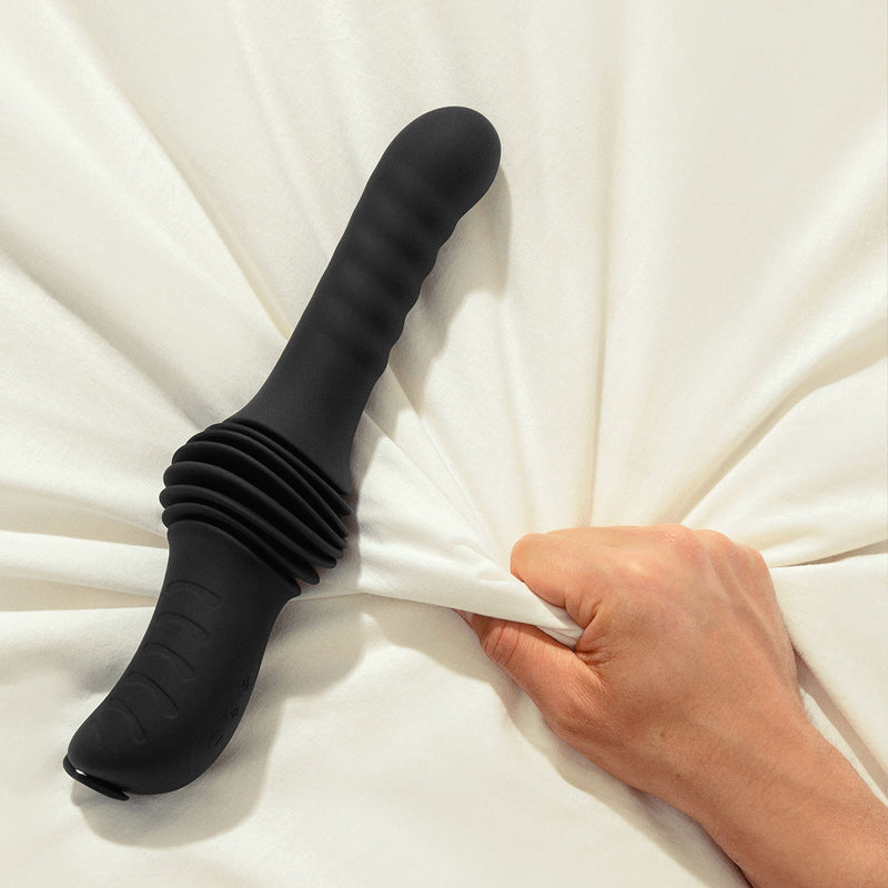 Dorcel - Deep Orgasm - Vibrador con función de empuje - Calentable - Con ventosa - Negro-Erotiekvoordeel.nl