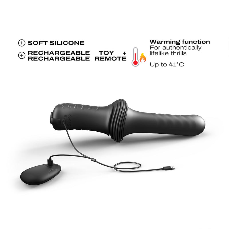 Dorcel - Deep Orgasm - Vibrador con movimientos de vaivén - Calentable - Con ventosa - Negro-Erotiekvoordeel.nl