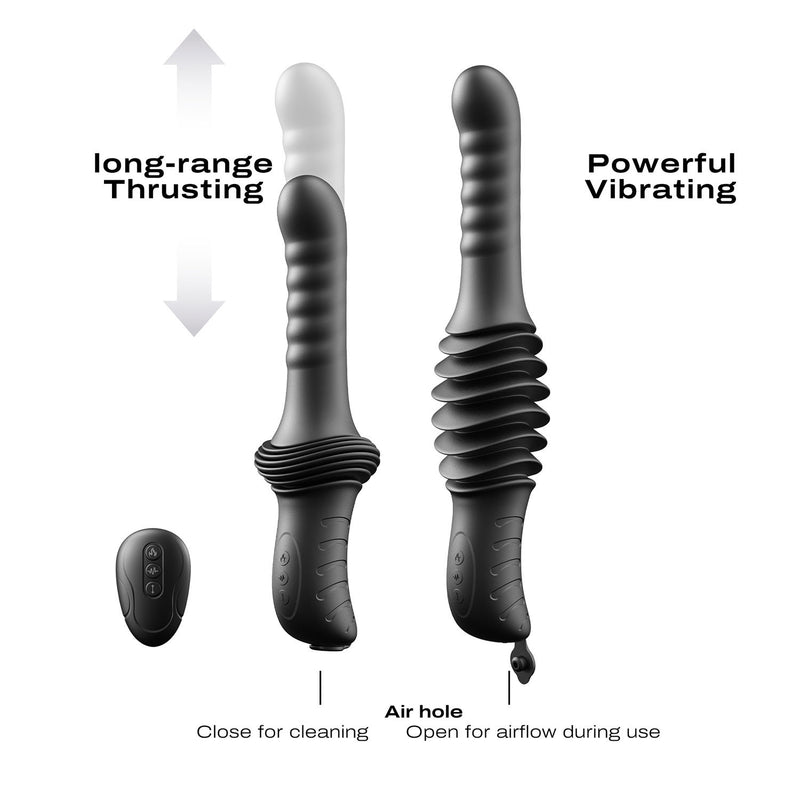 Dorcel - Deep Orgasm - Vibrador con movimientos de vaivén - Calentable - Con ventosa - Negro-Erotiekvoordeel.nl