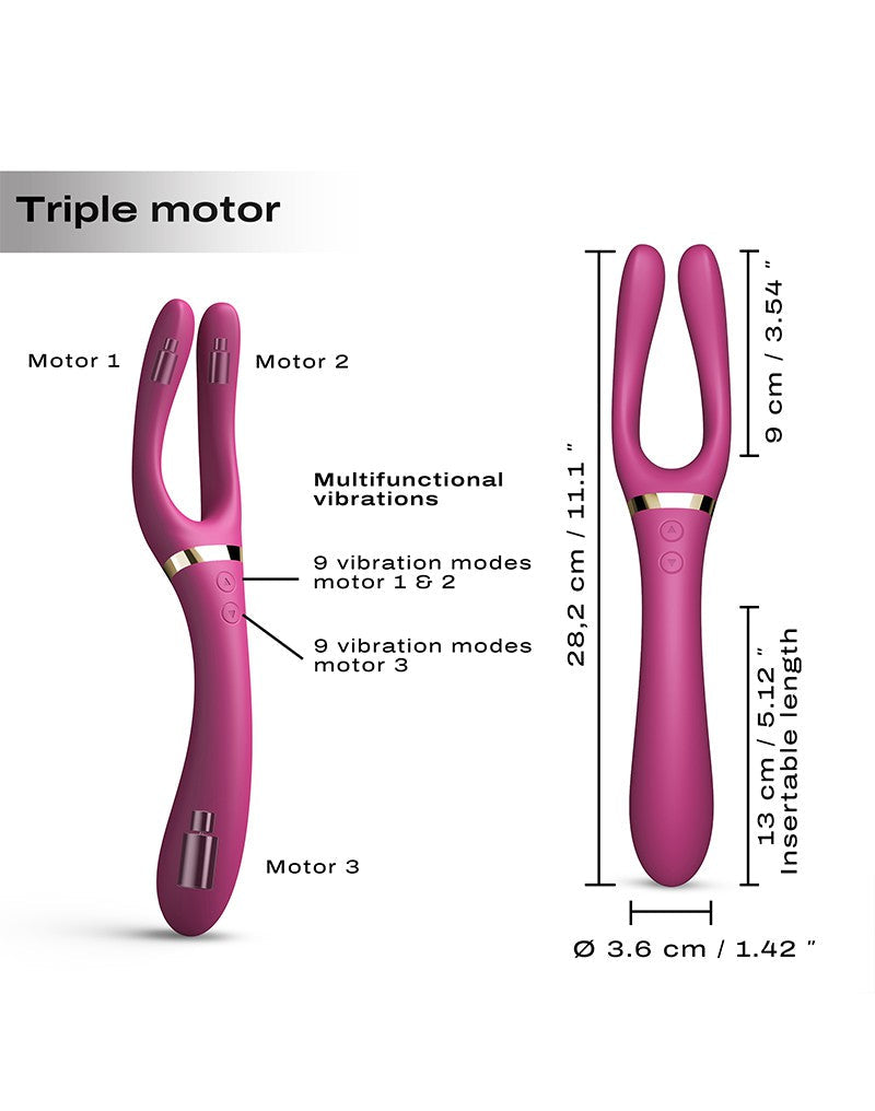Dorcel - Infinite Joy - Multi Vibrator - Met Twee 360° Flexibele Armen - Roze-Erotiekvoordeel.nl
