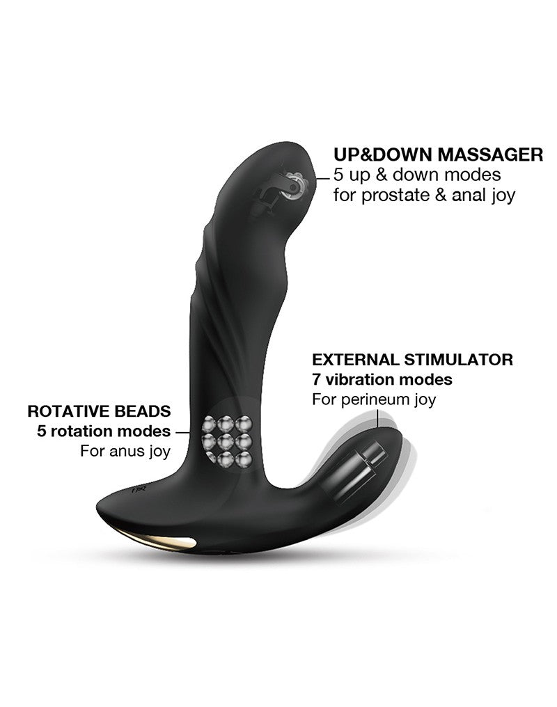 Dorcel - Multi P-Joy - Roterende Prostaat Massager - Met Afstandsbediening - Zwart-Erotiekvoordeel.nl