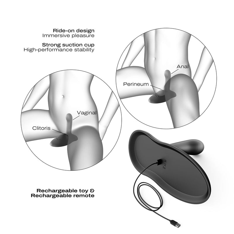 Dorcel - Power Ride - Vibratore a mani libere - Con funzione di pulsazione - Nero-Erotiekvoordeel.nl