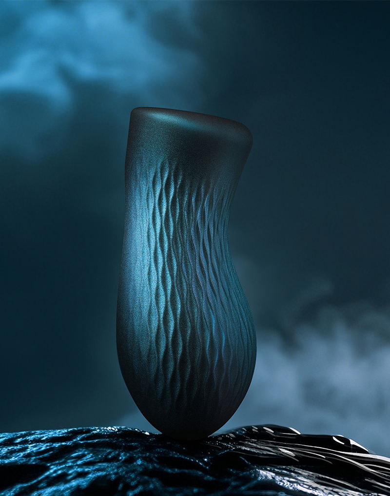 Dorcel - Sili-Cup - Masturbatore Dual Sensation - Silicone - Blu metallizzato - Erotiekvoordeel.nl