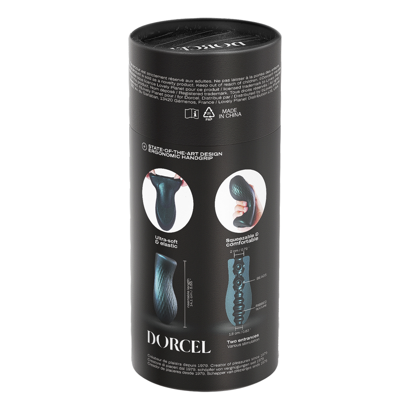 Dorcel - Sili-Cup - Masturbatore Dual Sensation - Silicone - Blu Metallizzato - Erotiekvoordeel.nl