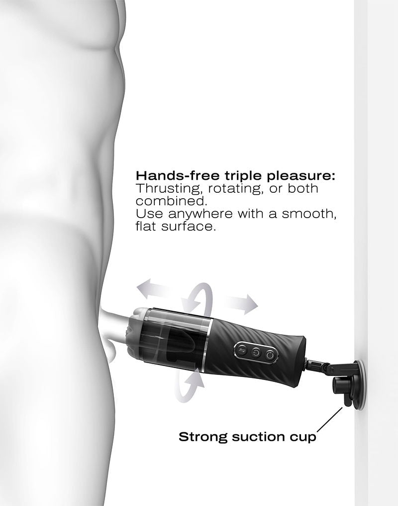 Dorcel - Thrust Blow Pro - Masturbateur automatique à mouvements de va-et-vient - Noir-Erotiekvoordeel.nl