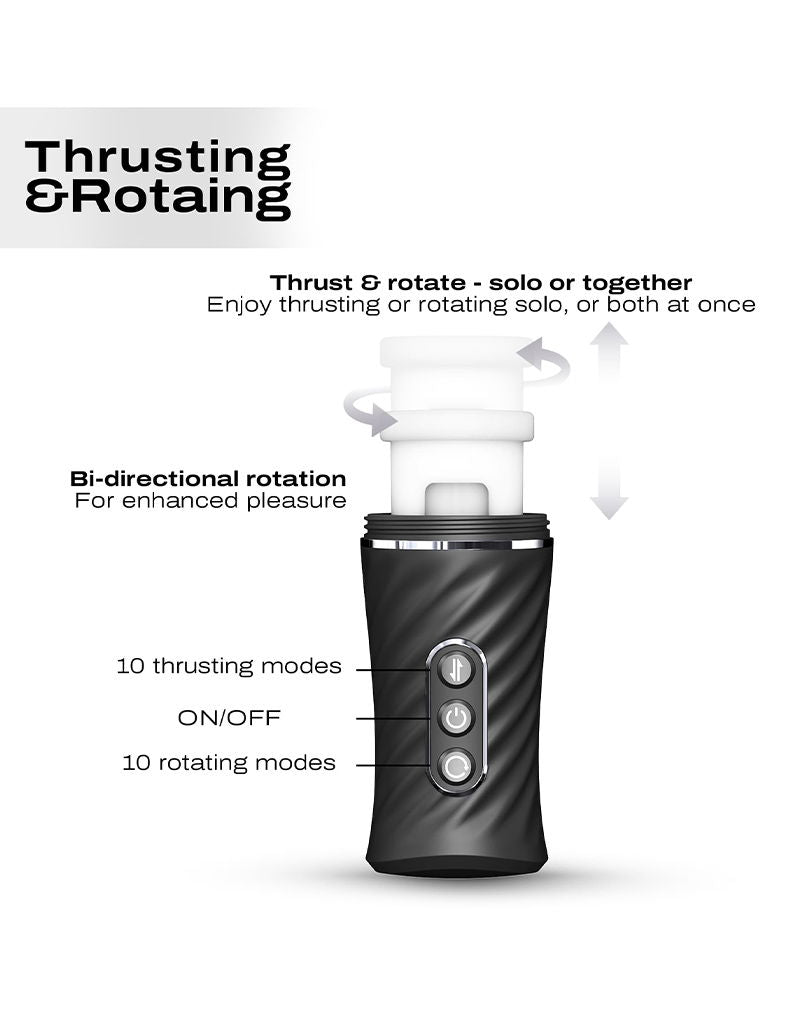 Dorcel - Thrust Blow Pro - Masturbateur automatique à mouvements de va-et-vient - Noir-Erotiekvoordeel.nl