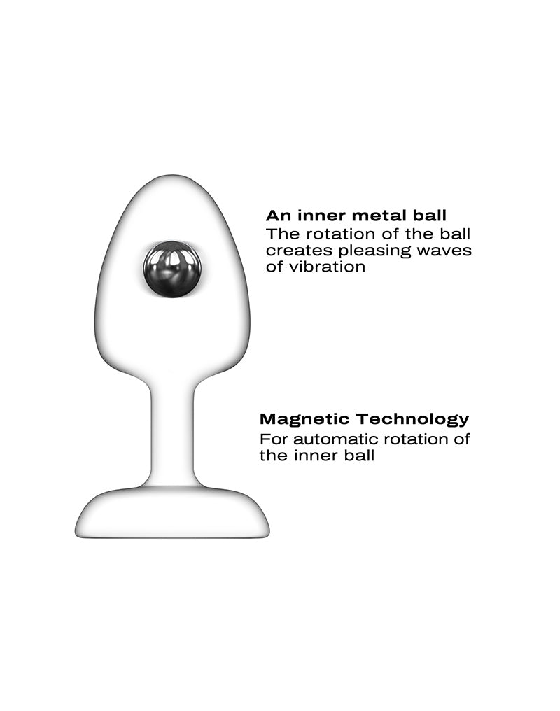 Dorcel - Vibrierender Geisha Infinite Buttplug mit beweglicher Metallkugel - Schwarz - Mit Fernbedienung - Erotiekvoordeel.nl