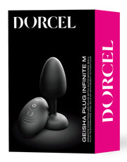 Dorcel - Vibrierender Geisha Infinite Buttplug mit beweglicher Metallkugel - Schwarz - Mit Fernbedienung - Erotiekvoordeel.nl