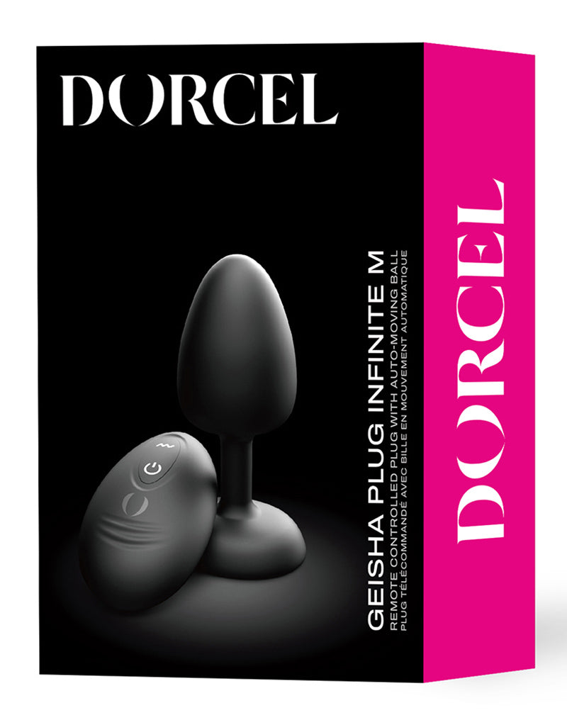 Dorcel - Vibrierender Geisha Infinite Buttplug mit beweglicher Metallkugel - Schwarz - Mit Fernbedienung - Erotiekvoordeel.nl