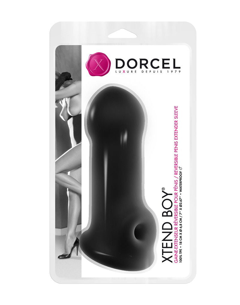 Dorcel - Xtend Boy - Nasadka Wydłużająca Penisa - Czarny-Erotiekvoordeel.nl