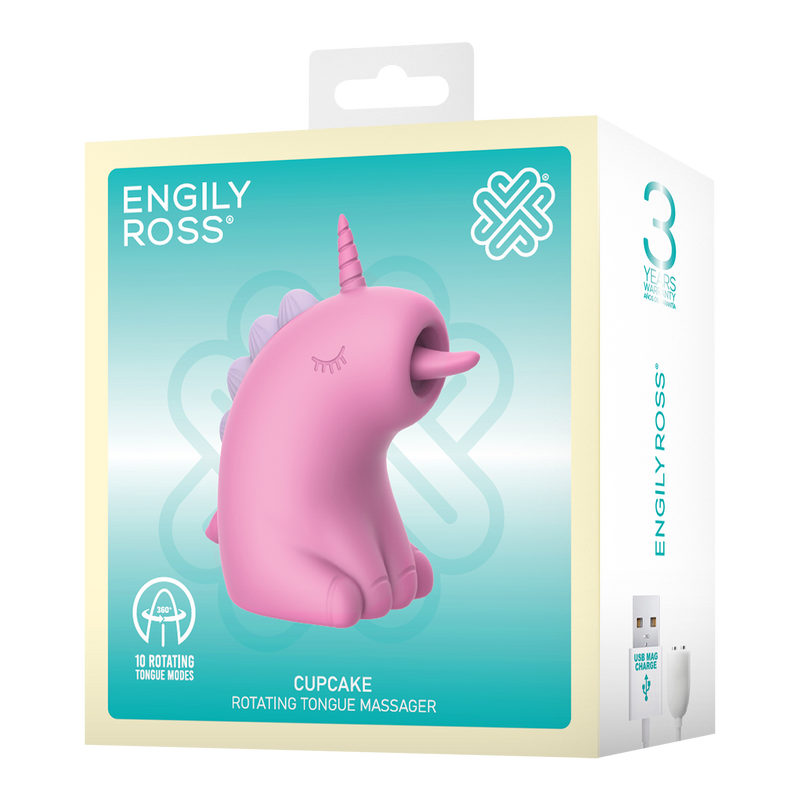 ER - Cupcake Unicorn - Clitoral Vibrator with 360° Rotating Tongue - Pink-Erotiekvoordeel.nl
