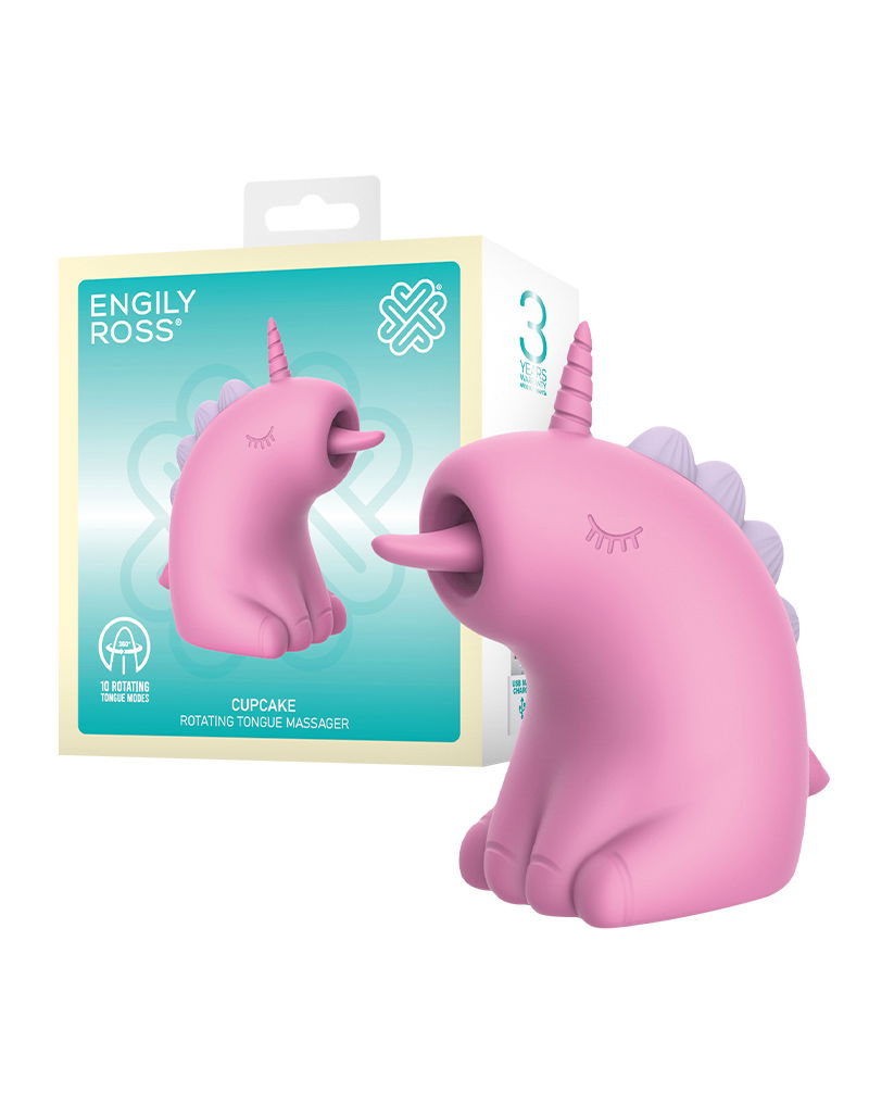 ER - Cupcake Unicorn - Clitoral Vibrator with 360° Rotating Tongue - Pink-Erotiekvoordeel.nl