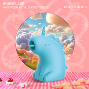 ER - Snowflake Unicorn - Klitorisvibrator mit leckender Zunge - Blau - Erotiekvoordeel.nl