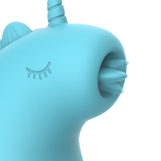ER - Snowflake Unicorn - Klitorisvibrator mit leckender Zunge - Blauw-Erotiekvoordeel.nl